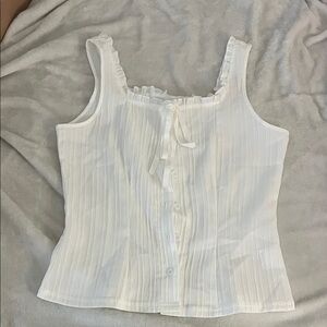 Elegant White Button-Down Tank Top